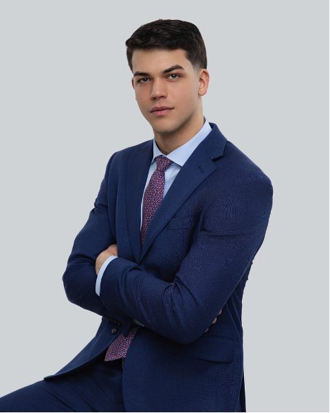 Portrait of a man in a blue suit