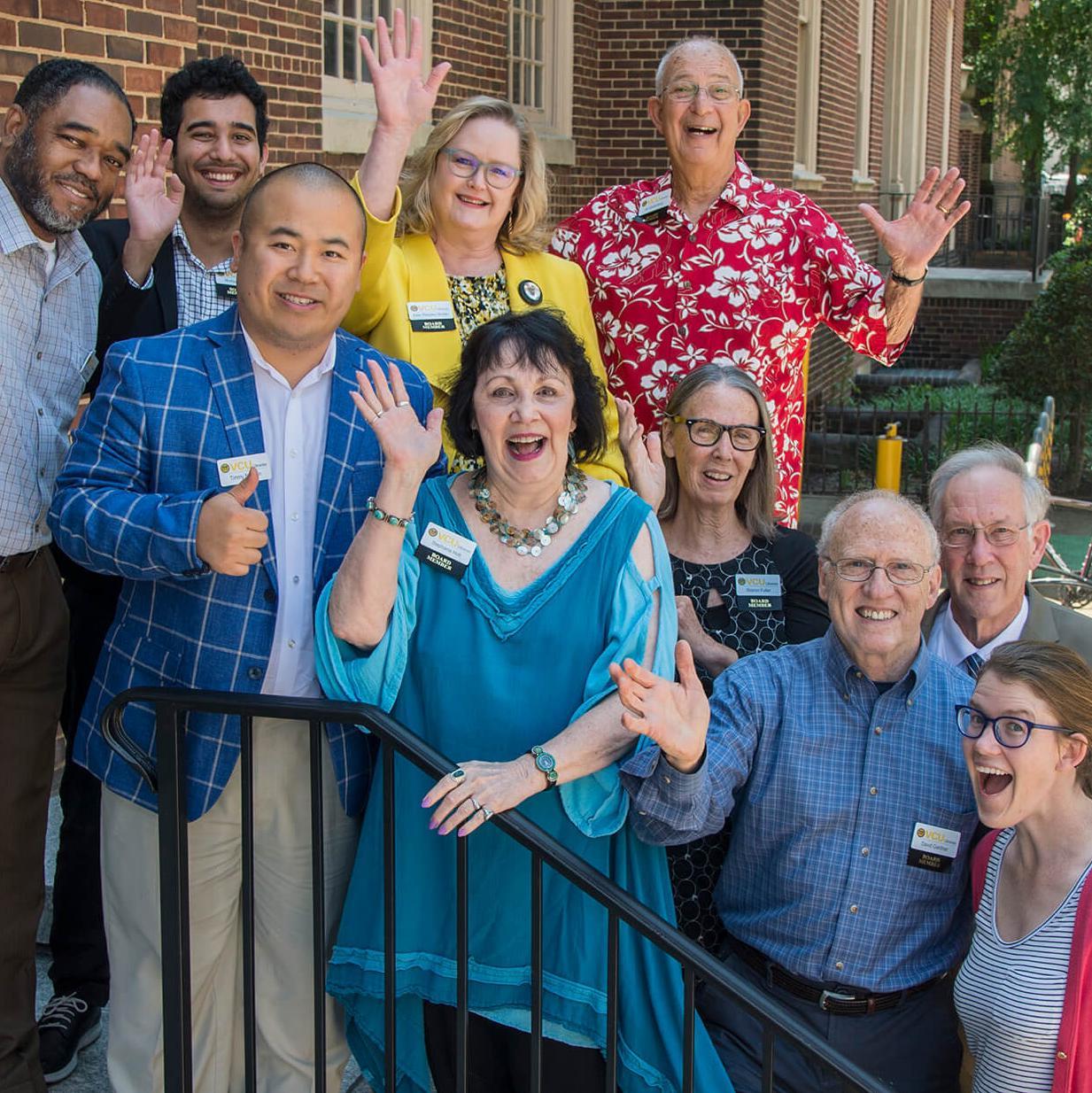 The Friends of VCU Libraries outside Tompkins-McCaw Library