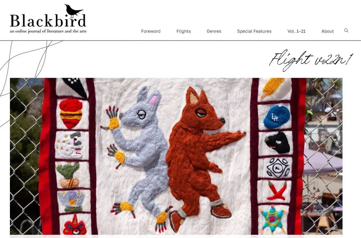 Screencap of Blackbird's website