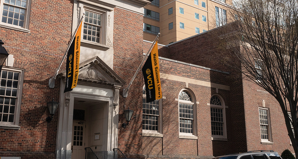 An exterior shot of the Health Sciences Library.