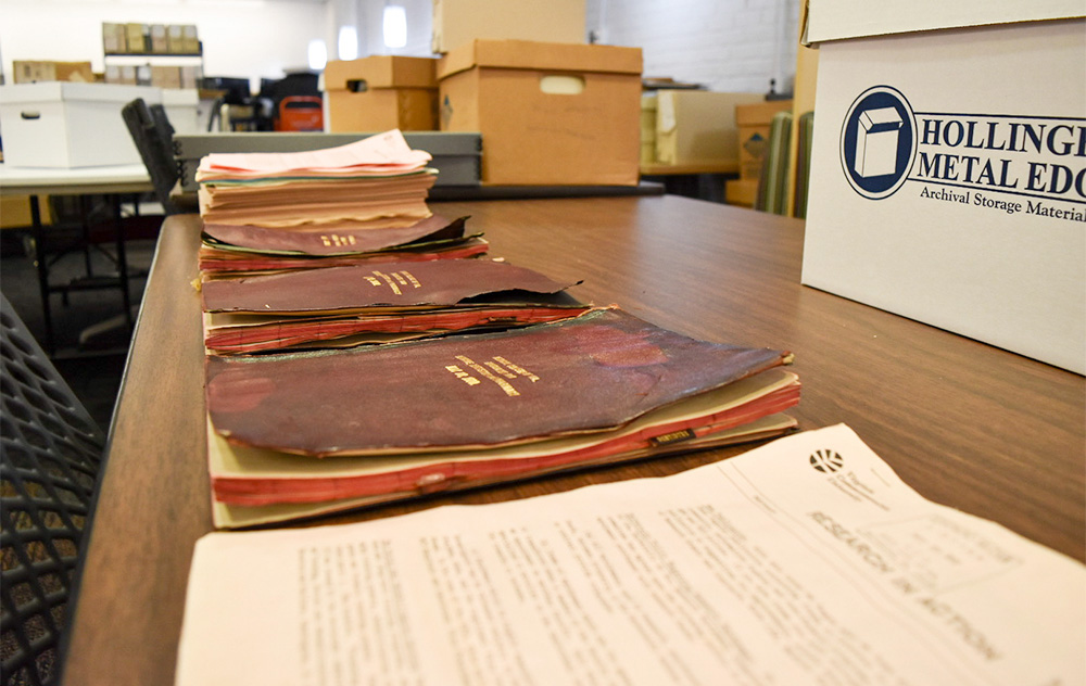 Water damaged materials from the Special Collections at the Health Sciences Library.