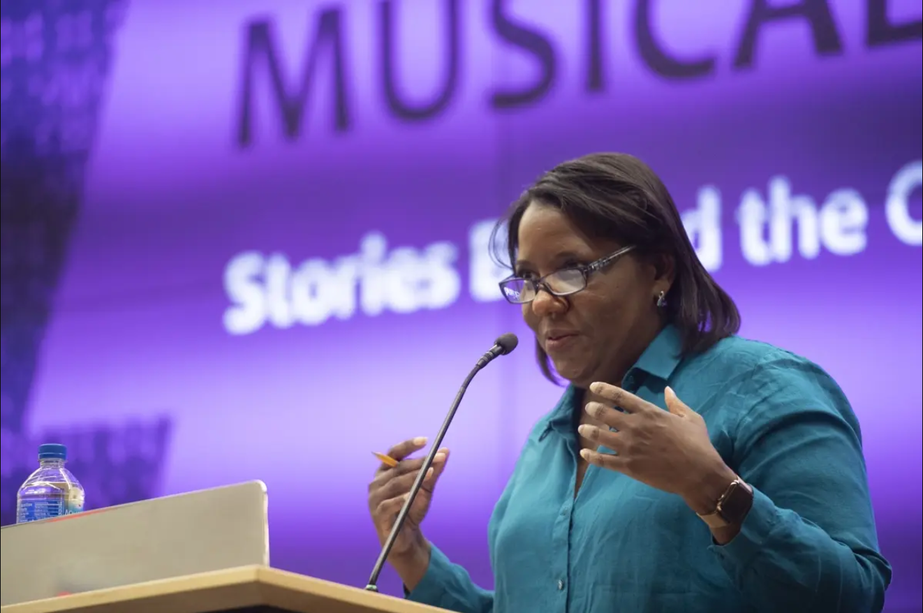 Dwandalyn R. Reece, Ph. d, speaking at the 23rd Black History Lecture. (Tom Kojcsich, Enterprise Marketing and Communications)