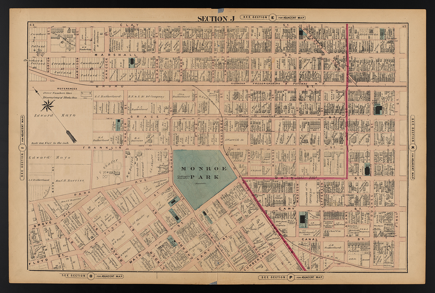 Map of VCU and Monroe Park