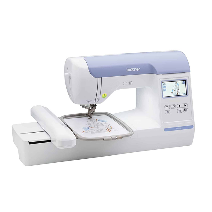 A sewing machine on a white background